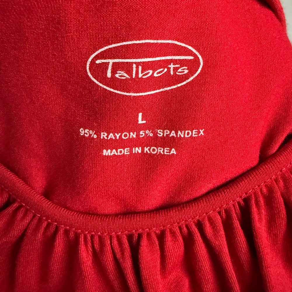 Talbots Red Top w/ Ruched Neckline - Picture 2 of 2